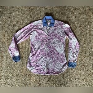 ETRO Italy men contrast button down shirt small